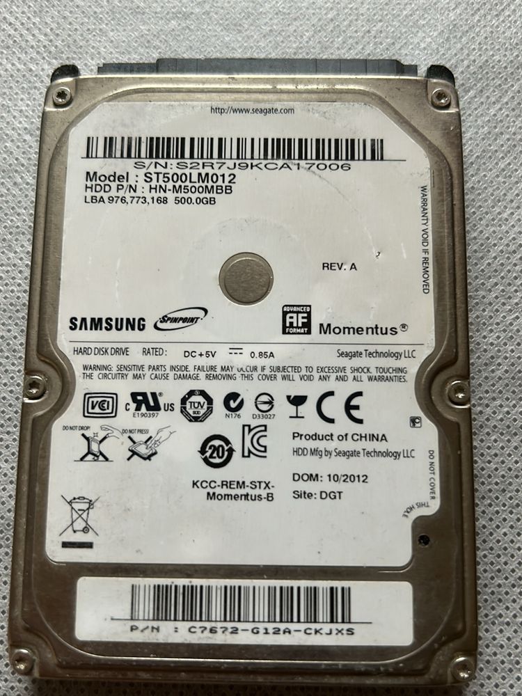 SAMSUNG SATA 500GB HDD