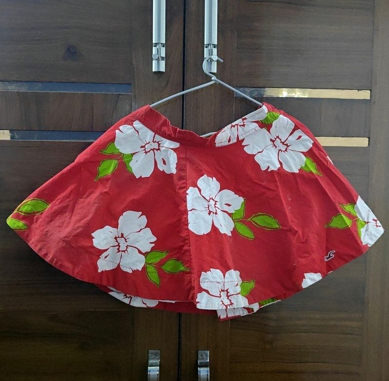 💥Hot Red Flower Print Mini Skirt 💥😍