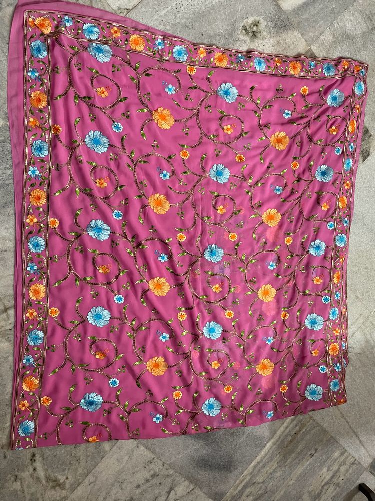 Goergette Embroidery Saree