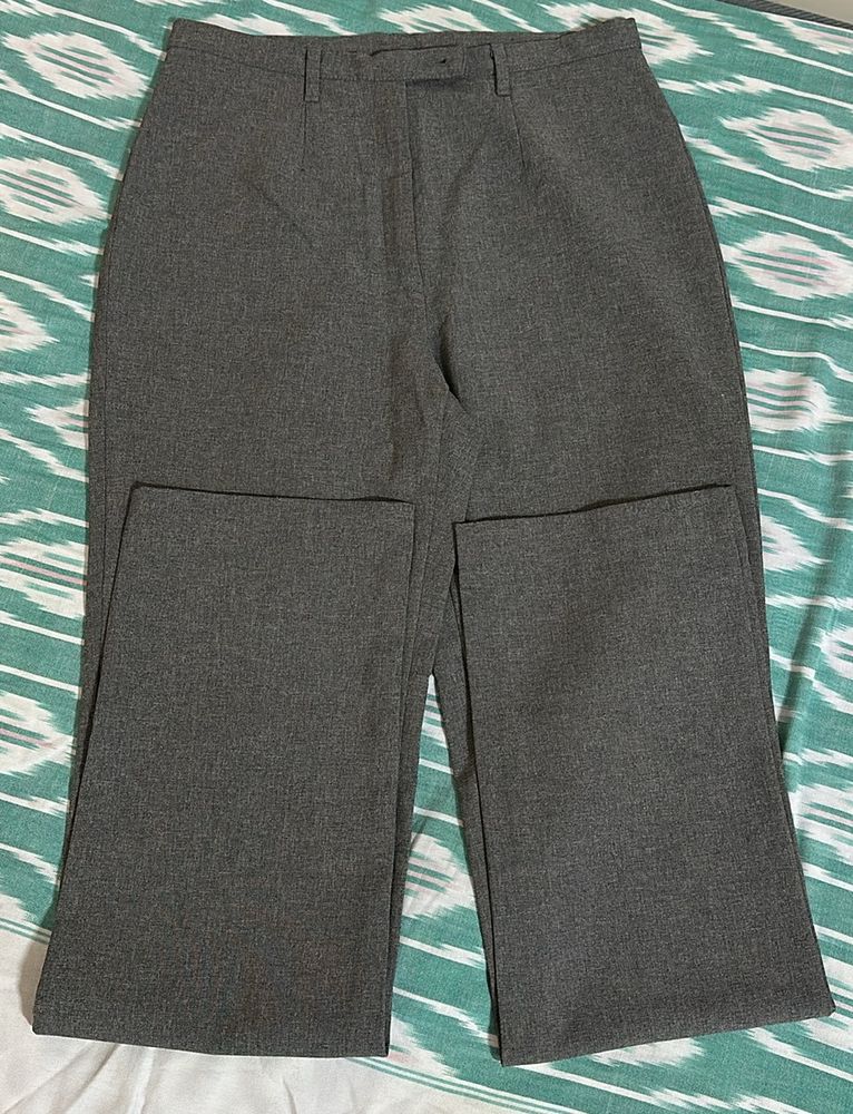 UCB Grey High Waist Formal Trousers