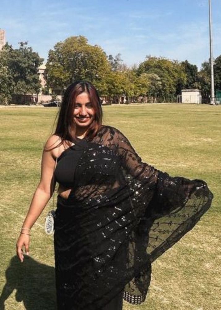 Georgette Black Saree 🖤