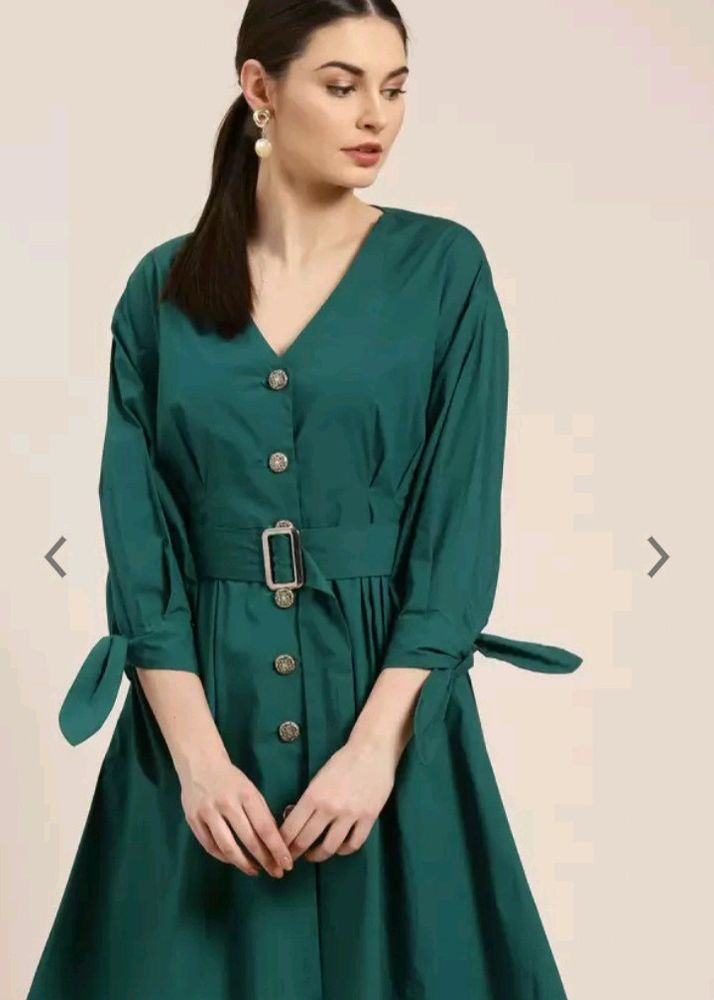 Woowzerz Brand Teal Green A-line Dress