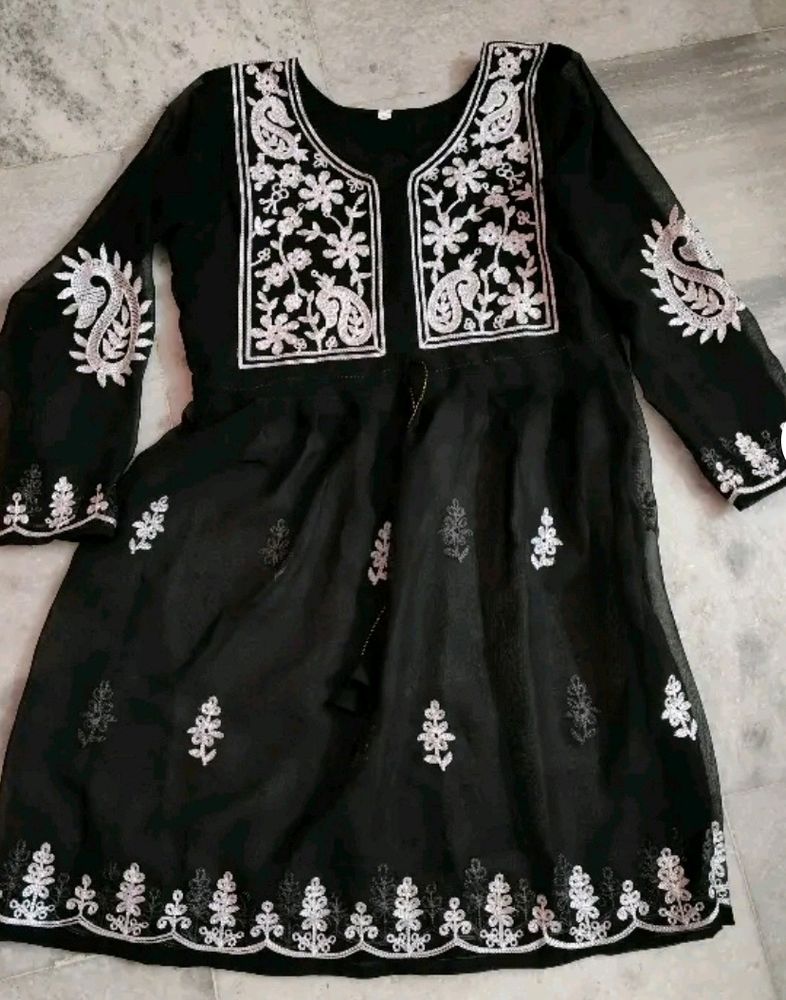 Embroidered Chikankari Short Kurti