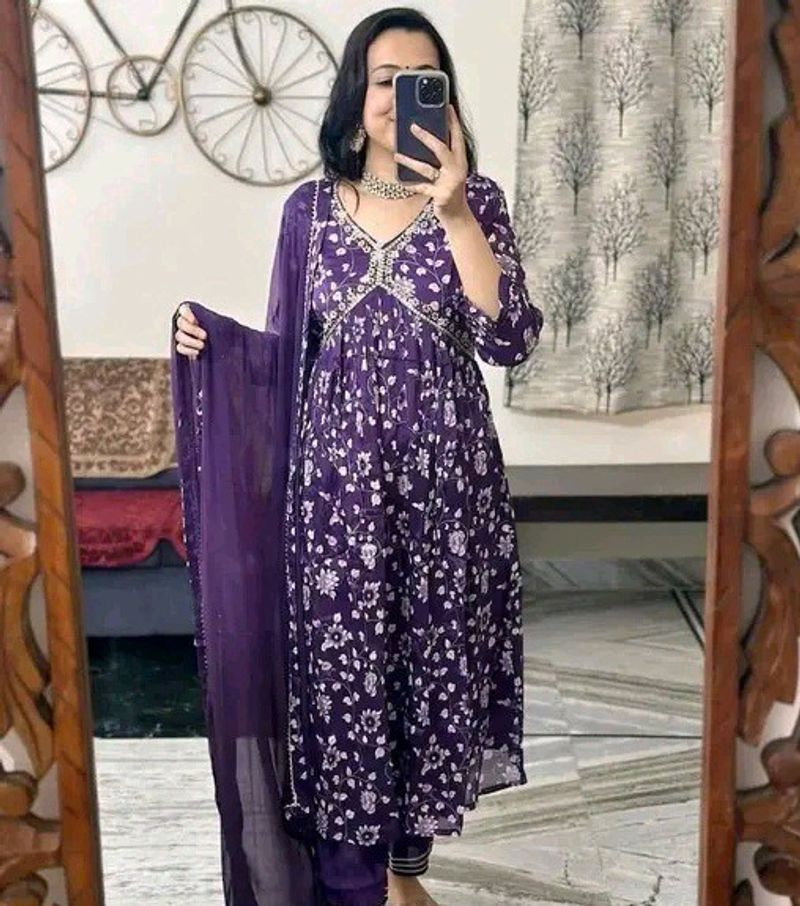 New Purple Kurta Set