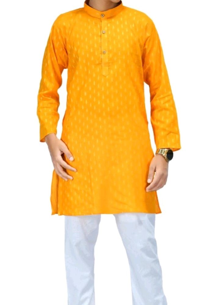 Boys Ethnic Kurta And Pajama Set ( Yellow)