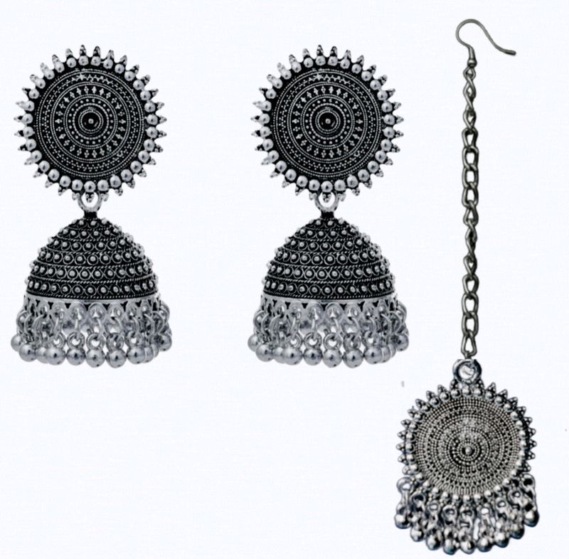 Earrings With Mangtika Set For Women