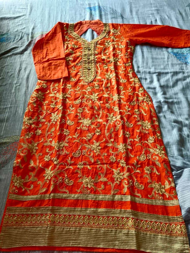 Stitch Orange Kurti