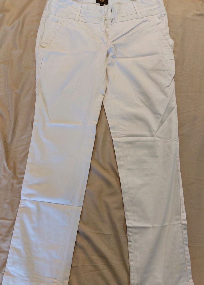 White Cotton Pants From AND