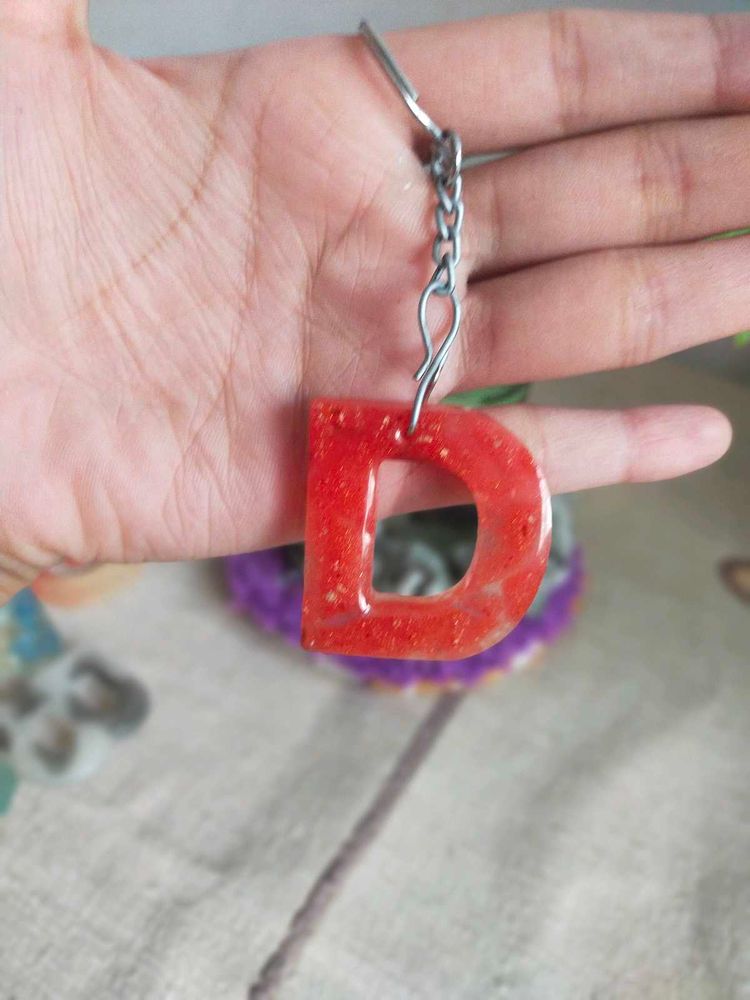 Resin Keychain Letter D