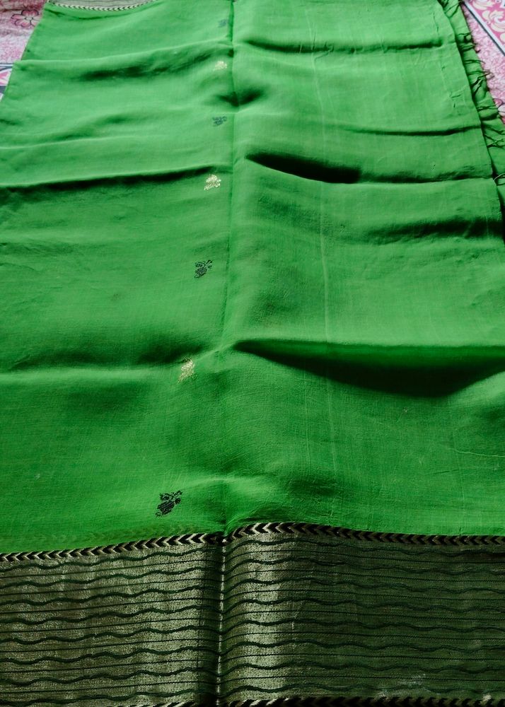 Green Pure Tant Saree💚