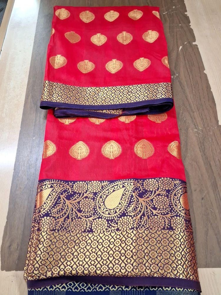 Beautiful Art Silk Saree Without Blouse