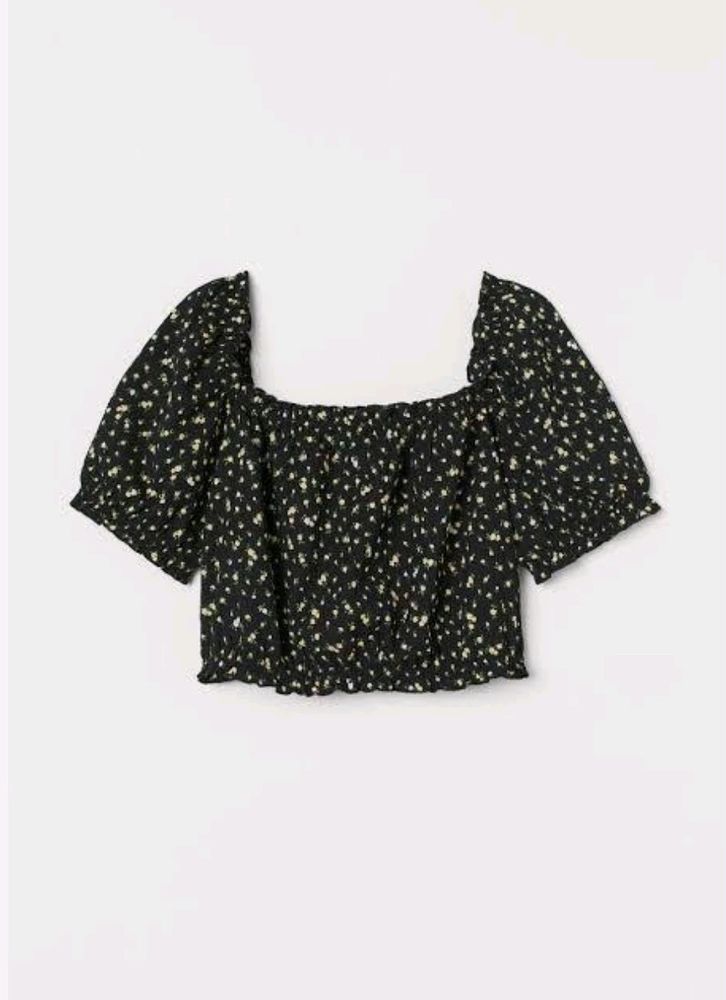 H&M Cropped Puff Sleeve