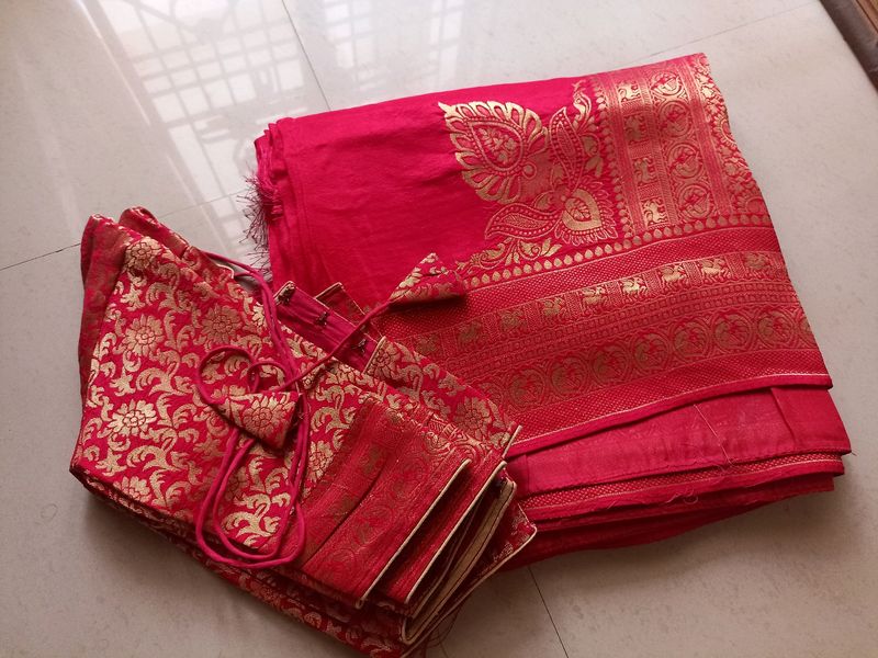 💞 Rani Pink Saree 💞