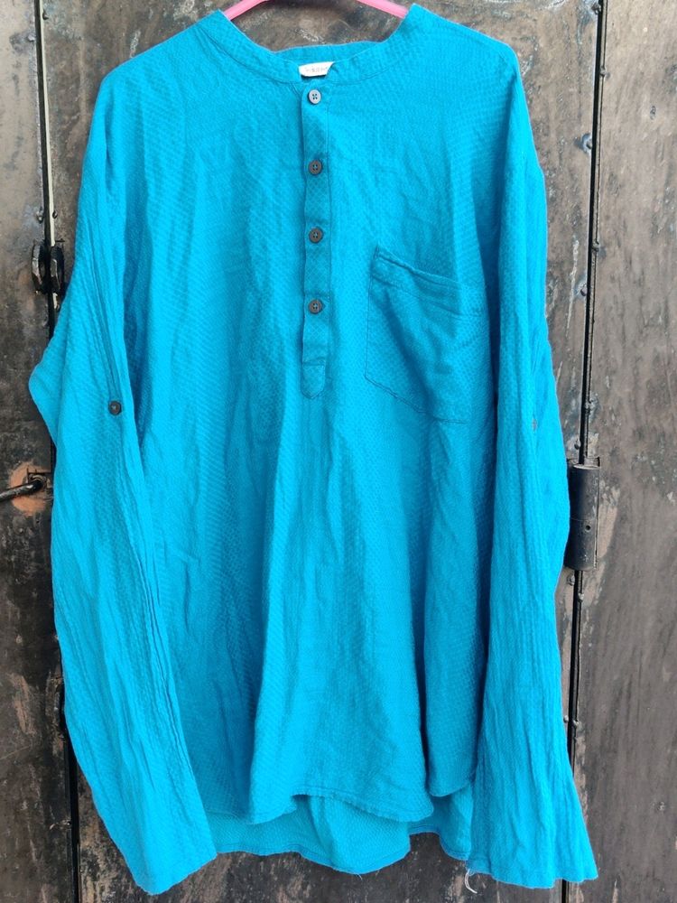 Lowest Price: Short Festive Kurta For Men Blue