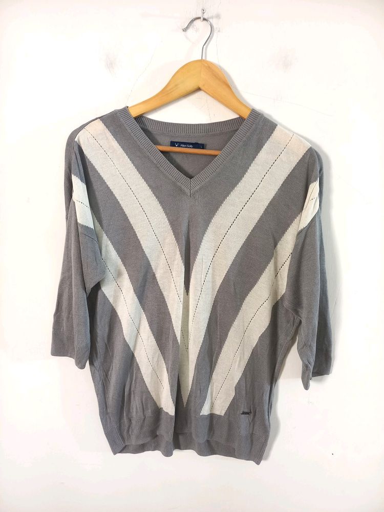 Grey & White Colored Top (Women's)