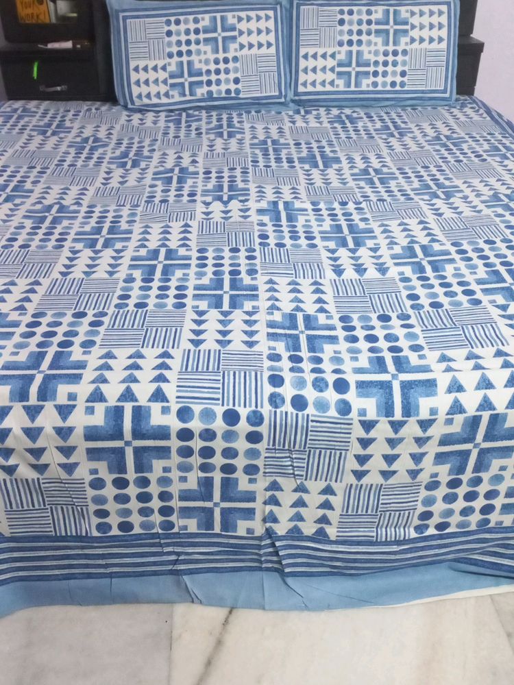 💯 Pure Cotton Jaipuri Print Bedsheet