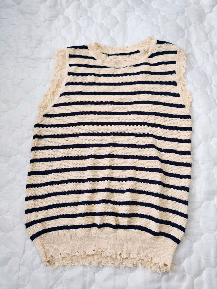 Striped Knit Vest