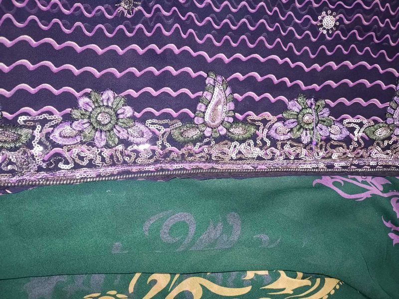 Black Purple Colour Saree