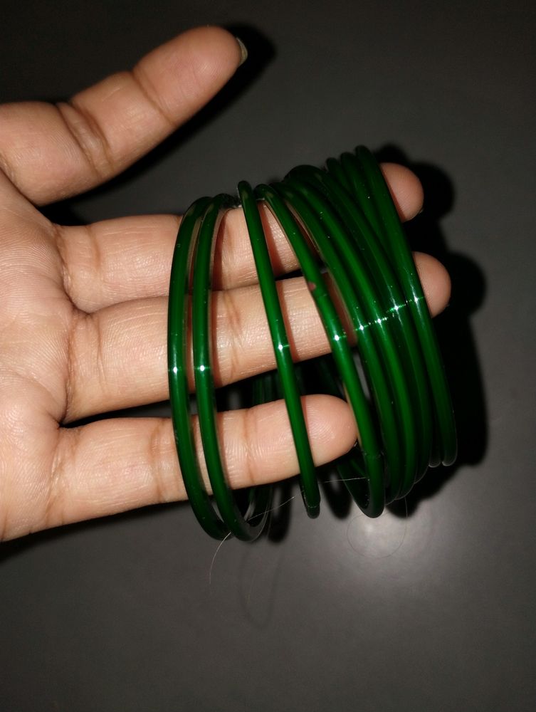 Green Glass Bangles For Women