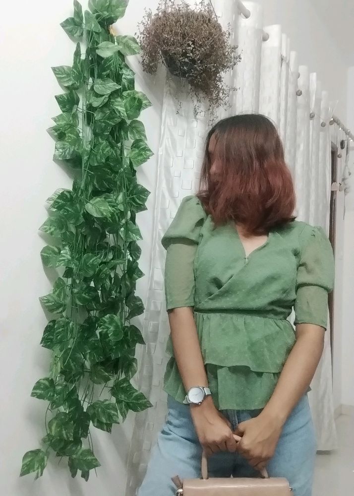 Faballey's A- Line Olive Green Top