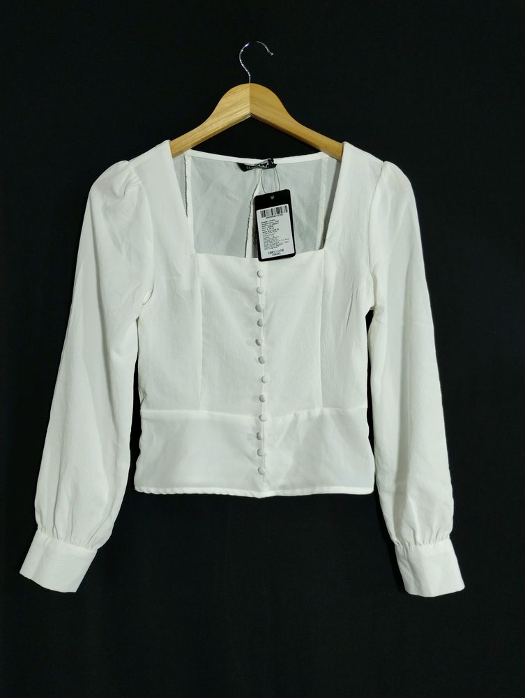 Harpa White Square Neck Top (Women)