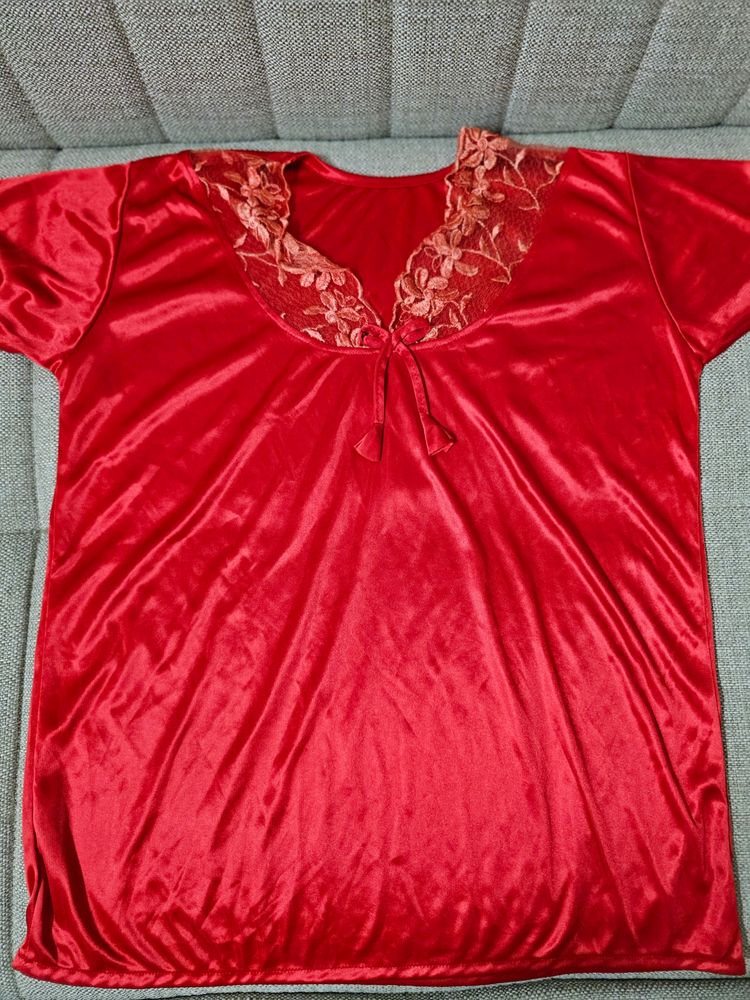 4 Pc Bridal New Nighty Red Color