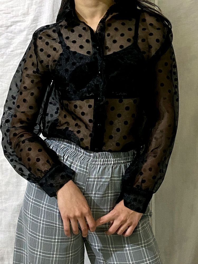 Black Sheer Blouse/Shirt