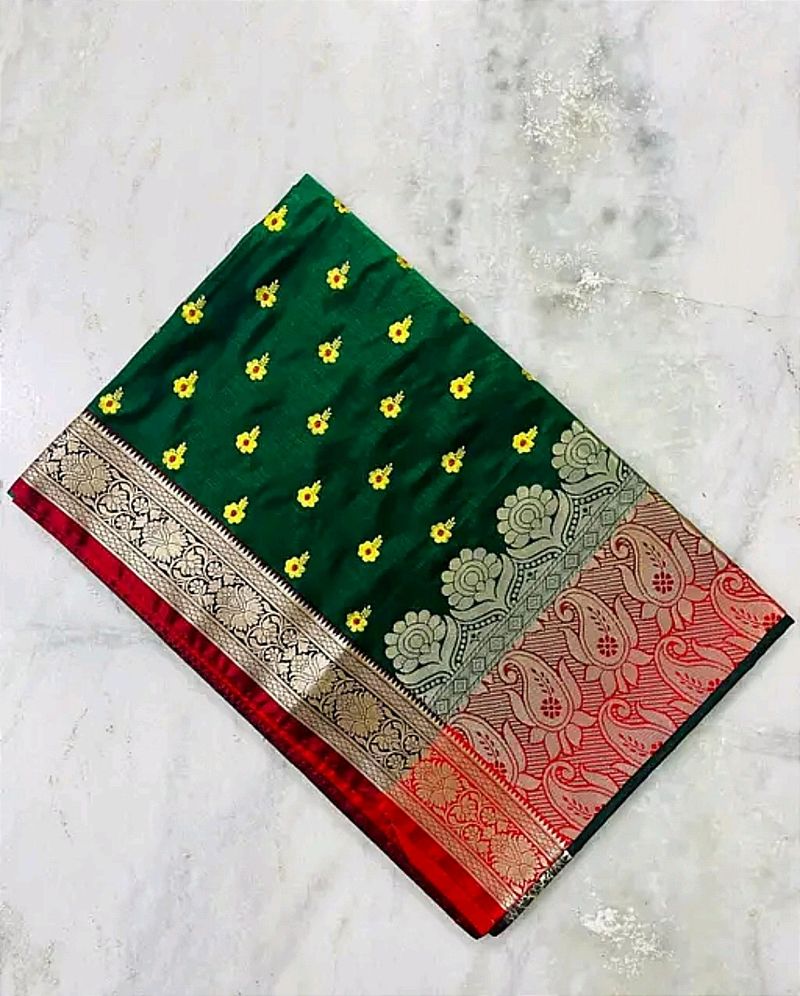 Banarasi Satin Silk Saree With Embroidery Work