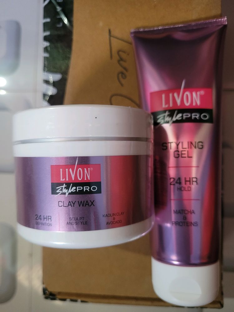 Livon Clay Wax & Styling Gel Combo