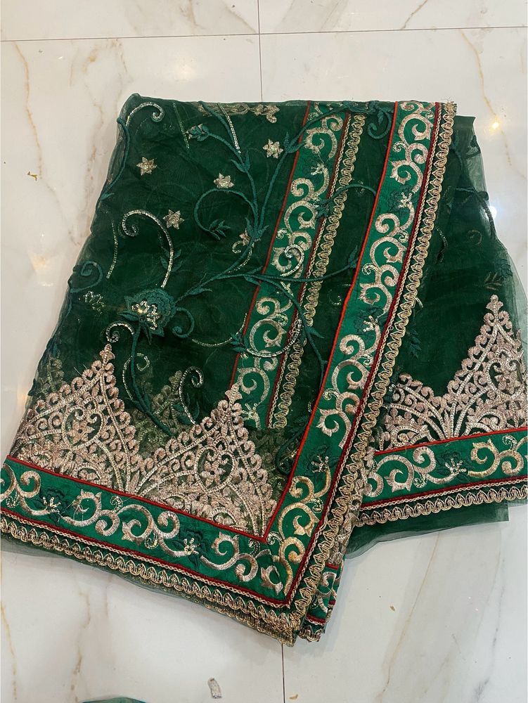 Beautiful Green net Saree With Designer Work,