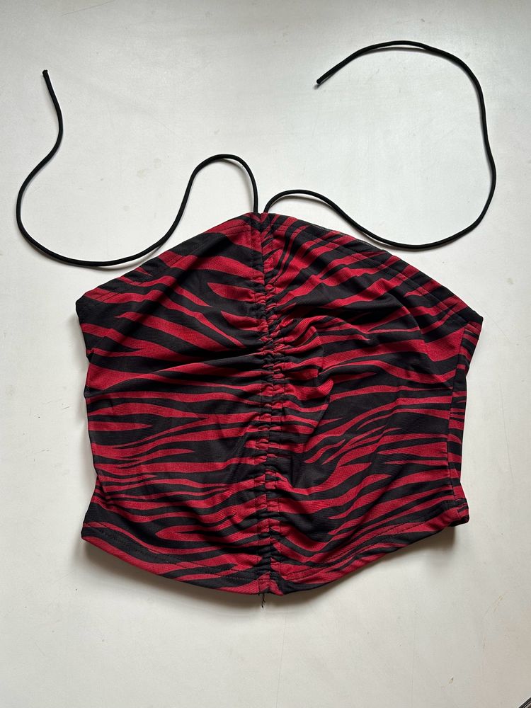 Urbanic Animal Print Red Croptop