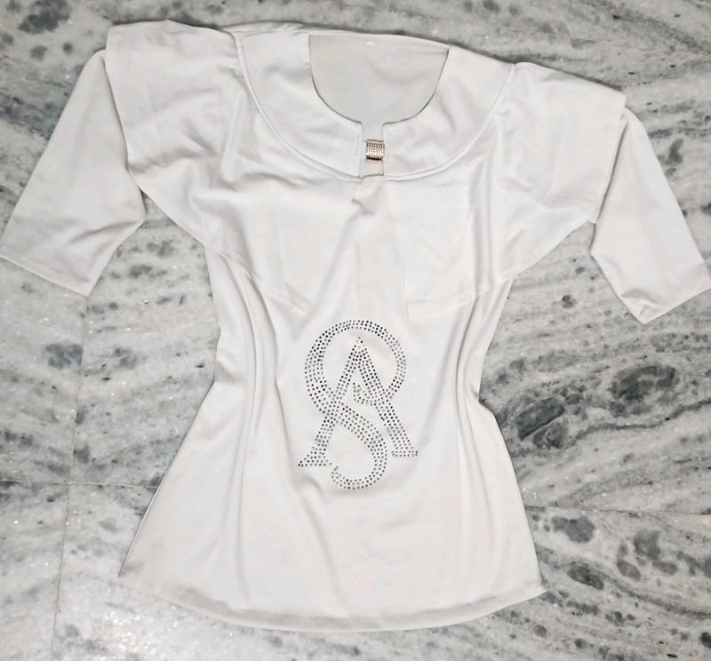 Beautiful White Stylish Top For Girls