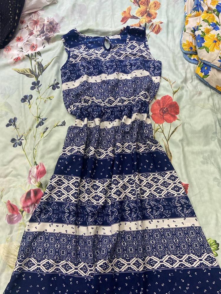 Blue And White Floral Dress