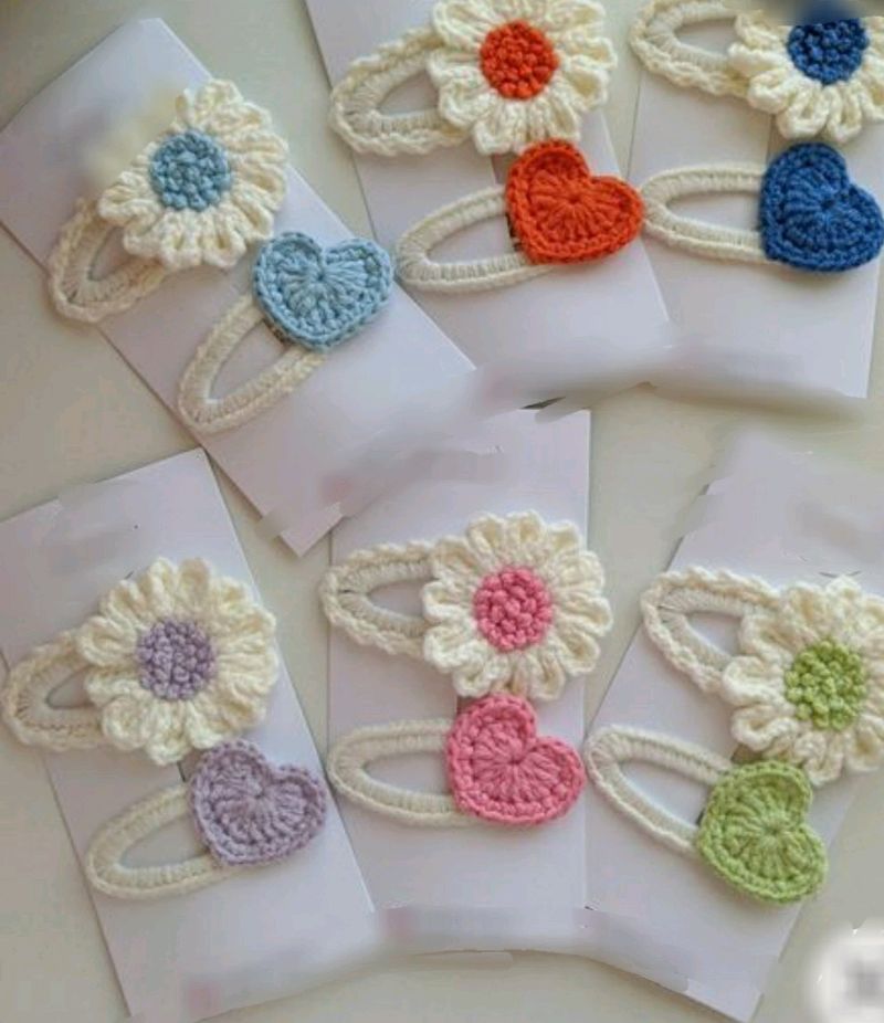 Crochet 1 Pair Of Clips