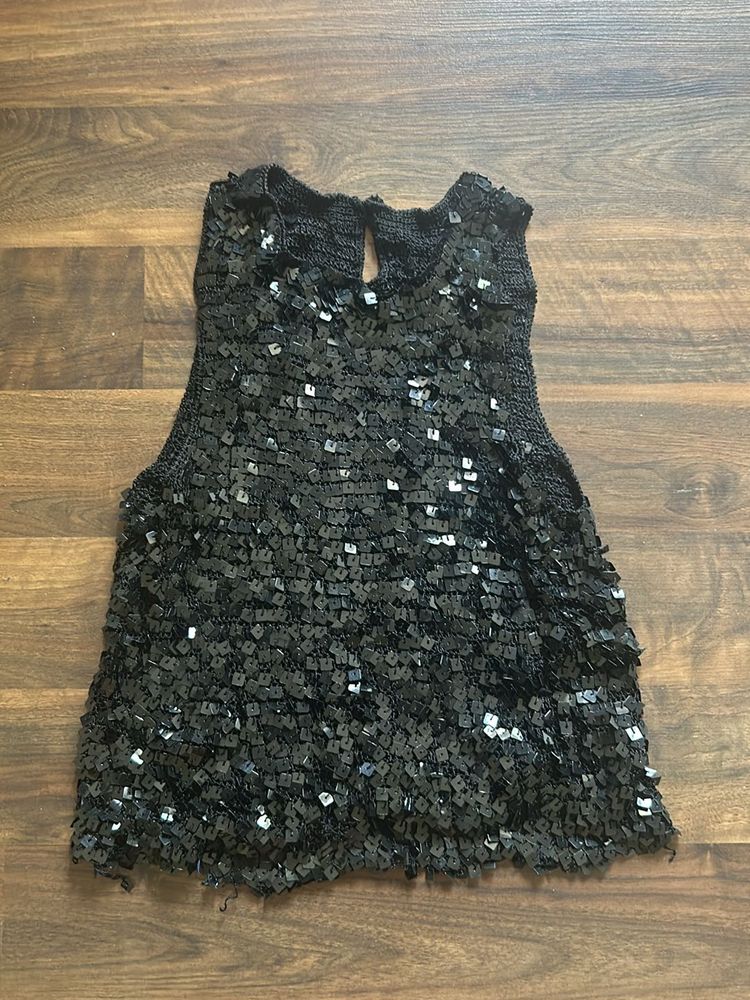 Beautiful Black Sequence Shimmery Top Sleeveless