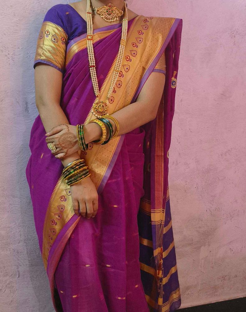 Saree With Stiched Blouse ♥️