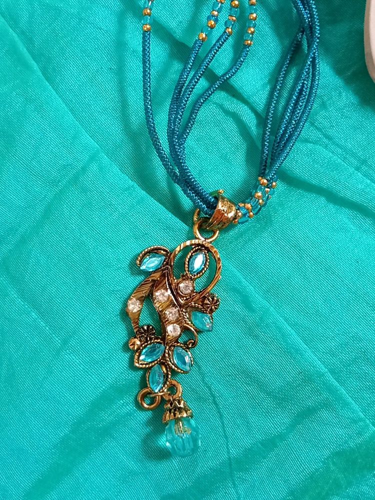 Beautiful Blue & Golden Nack Piece - Not Used