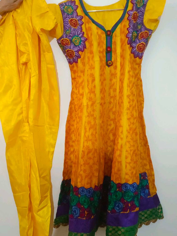 Yellow Kurti With Pants