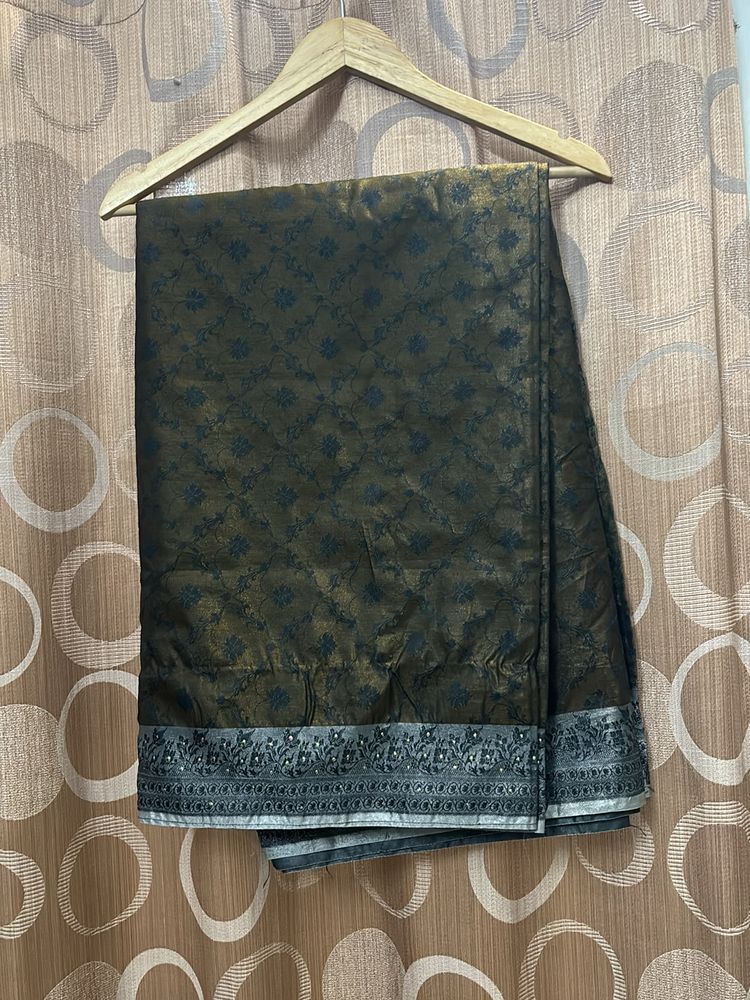 Brown Blackish Saree