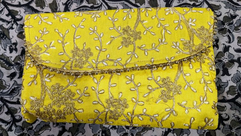 Yellow Polysilk Sling Bag