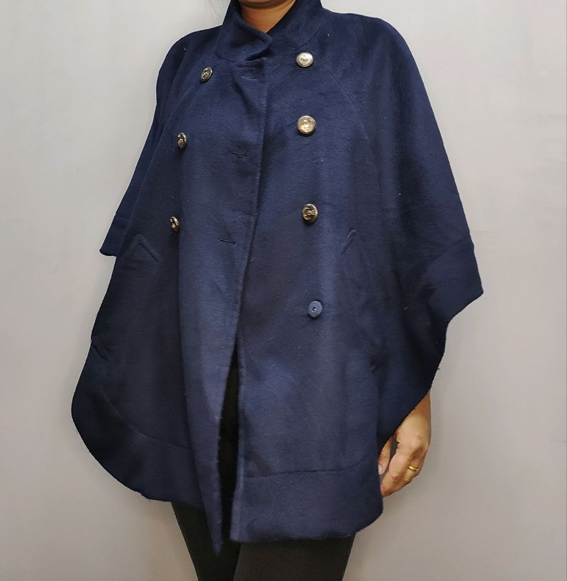 Imported Blue Poncho Coat