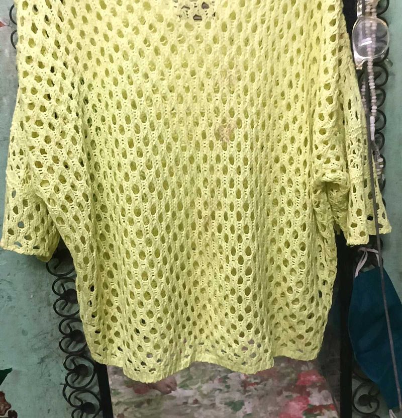 Neon Green Crochet Top