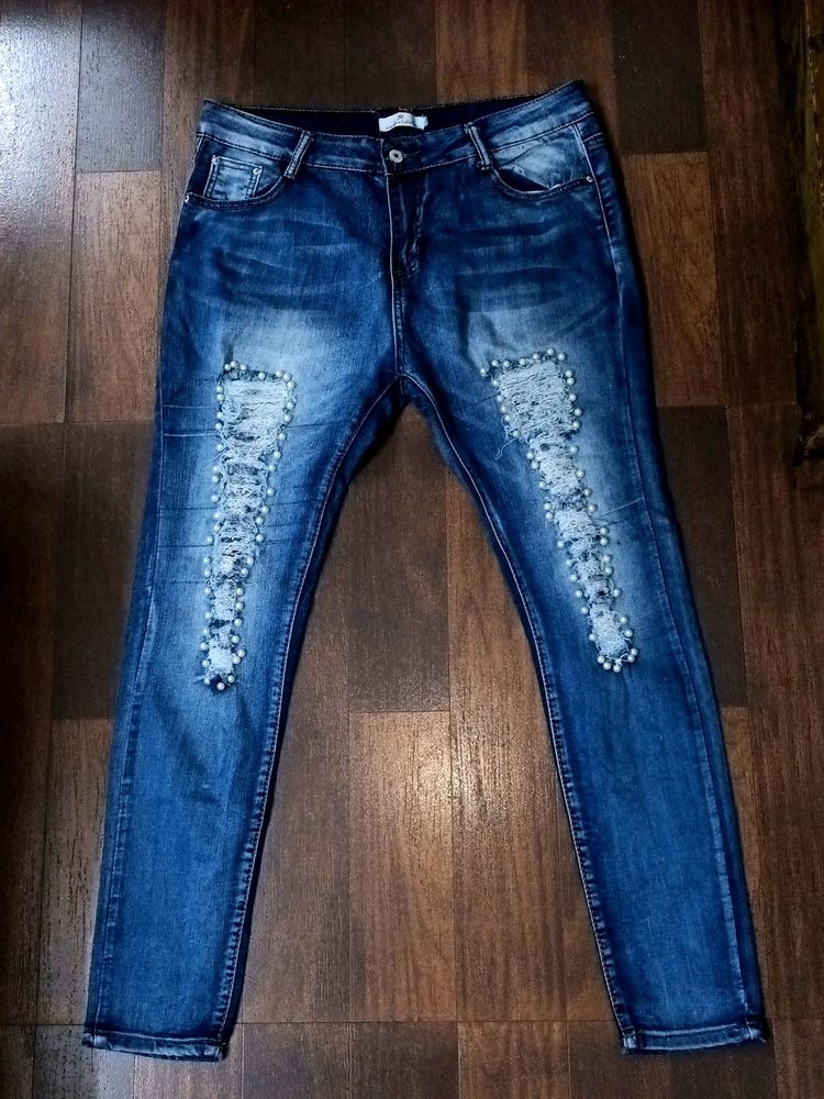 Blue Denim Pearl Jeans