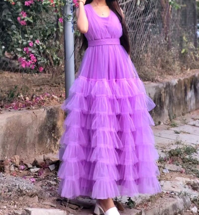 Ruffle Gown 💜 Free HairAccessories 🥰