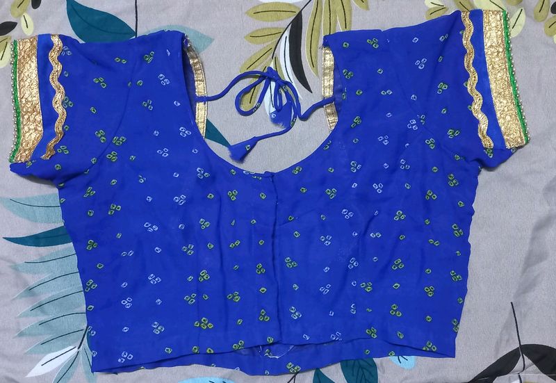 Women's Blue Designer Back Blouse