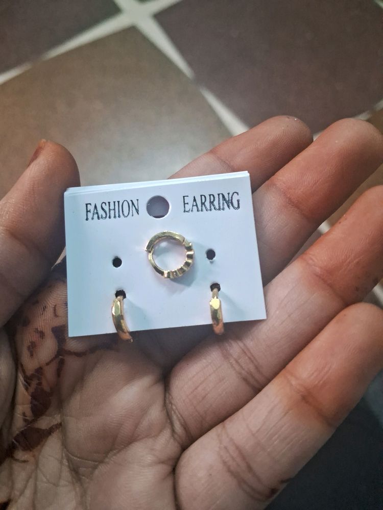 AD Nose Pin & Earrings  Set