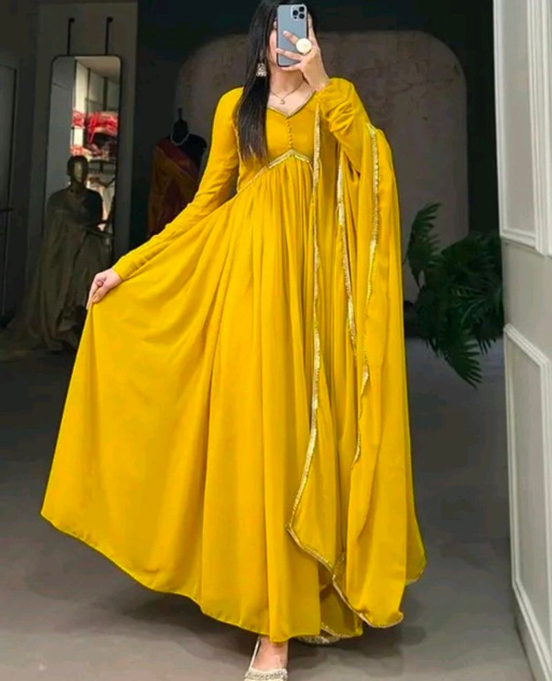 Frock Suit Yellow For Women