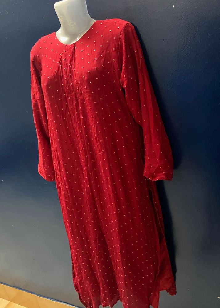 Shimmery Red Kurta💫#dress #kurta #ethnic #kurtas