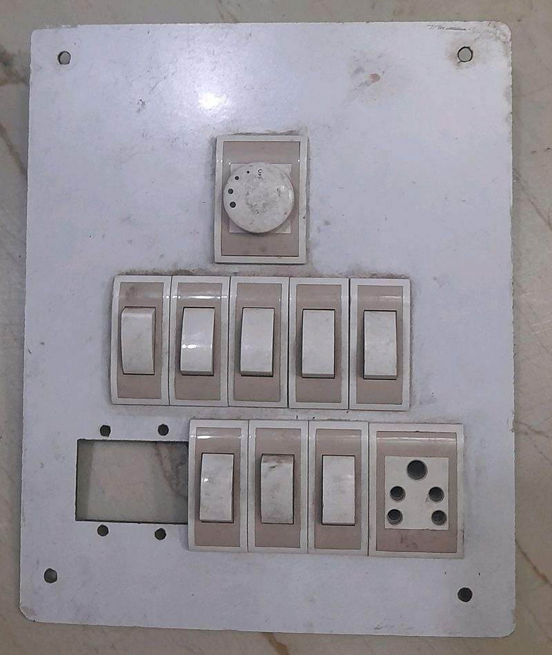 Electric Switches With Fan Regulator, Socket