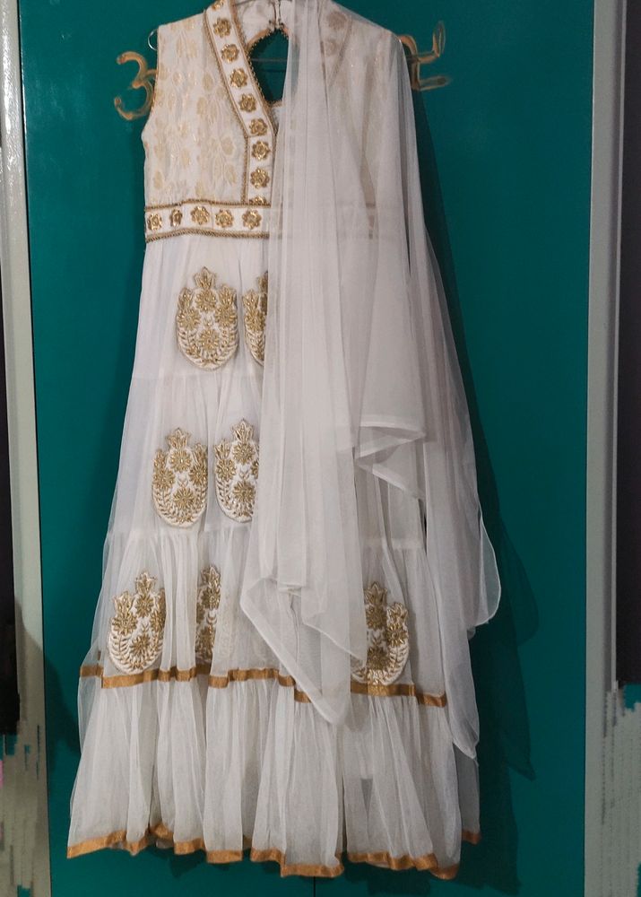 White Anarkali Dress